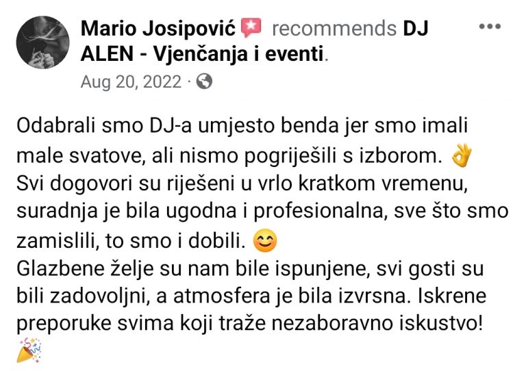 tražite DJ za vjenčanja Zagreb Osijek event DJ